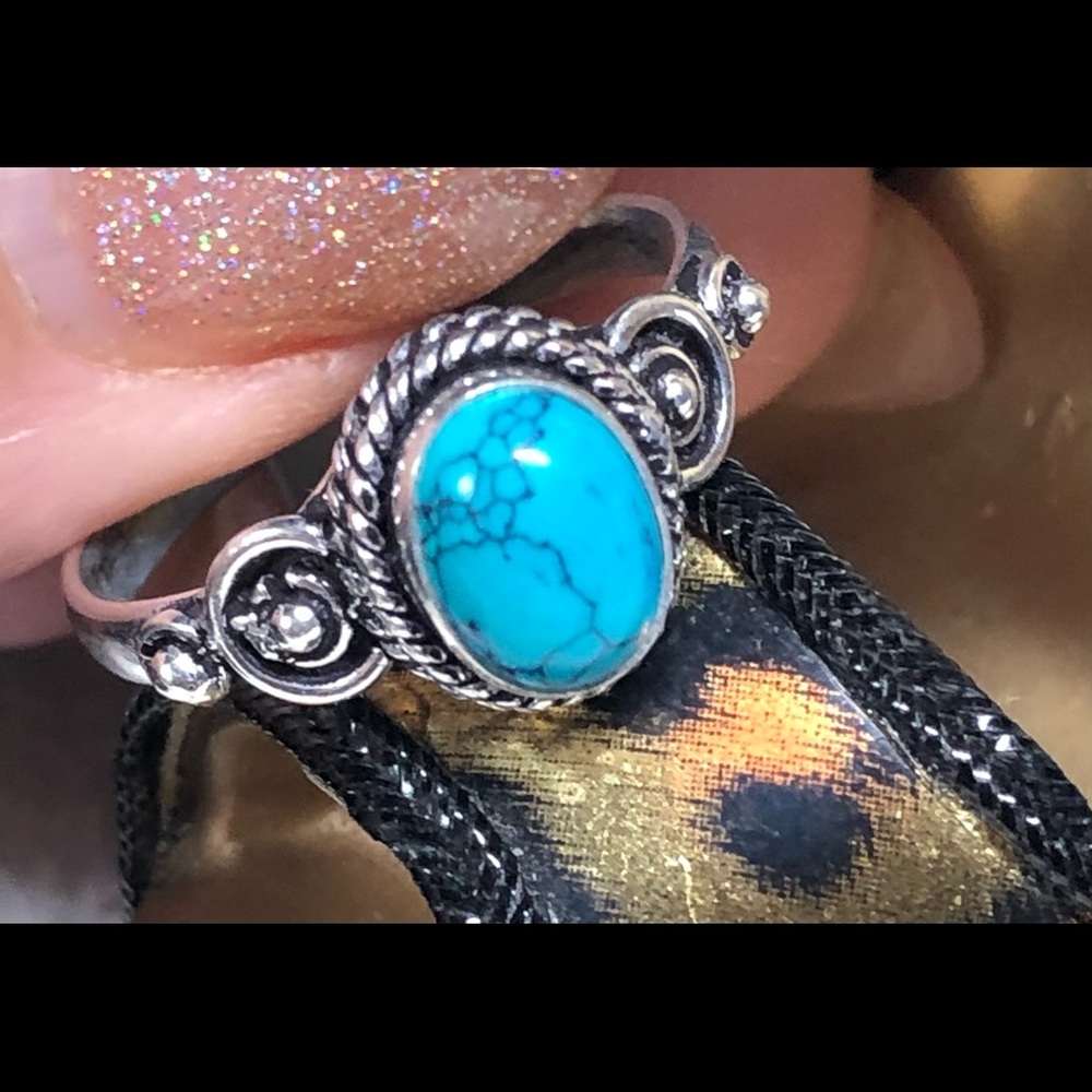 Silver ring -turquoise ethnic look